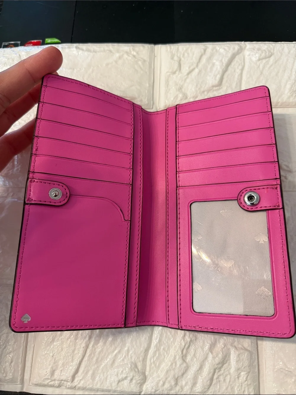Kate Spade New York Large Slim Bi-Fold Wallet Fuchsia Color